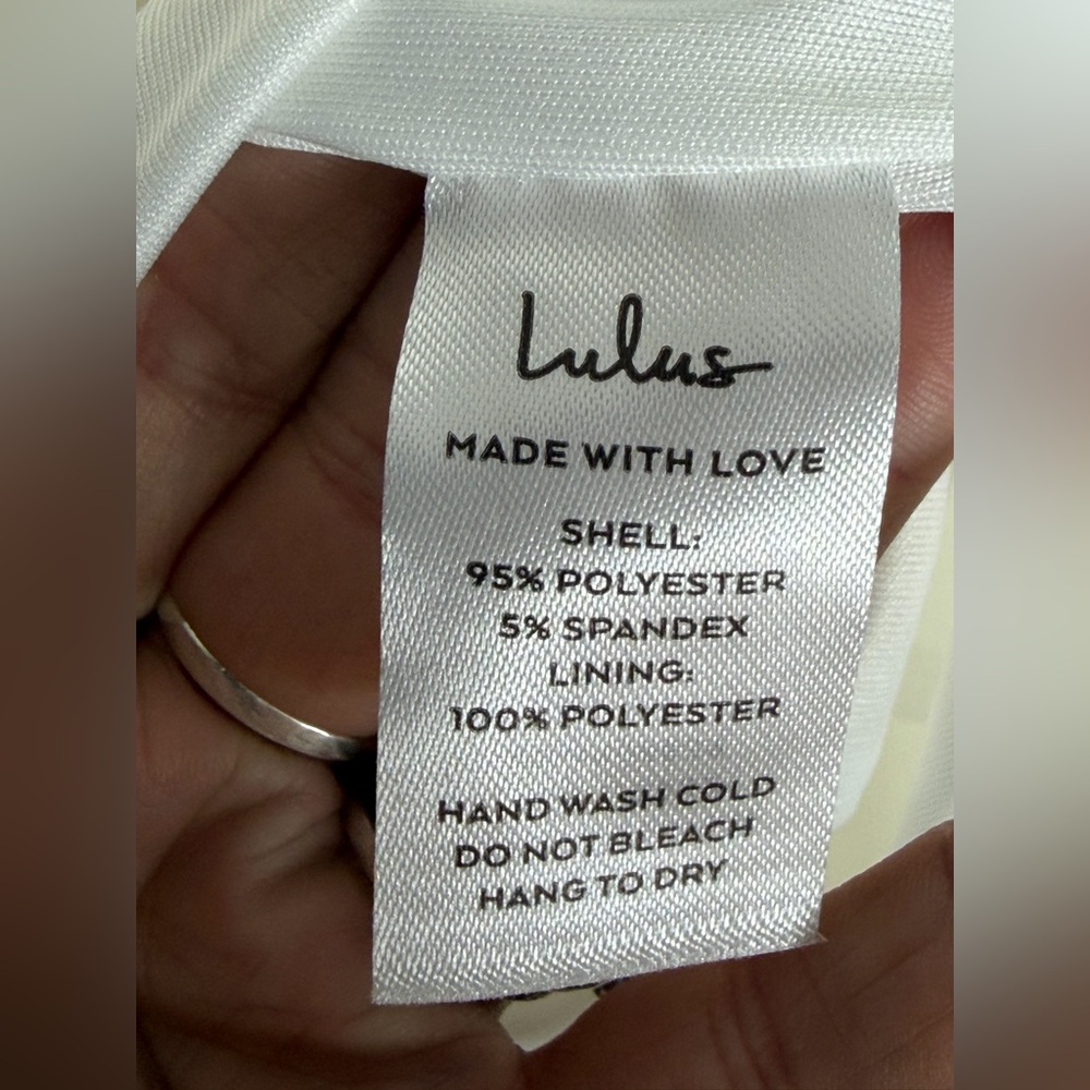 Lulus NWT “Idyllic Perfection” White Plunge Sleeveless Mermaid Maxi Size Small - Picture 5 of 12